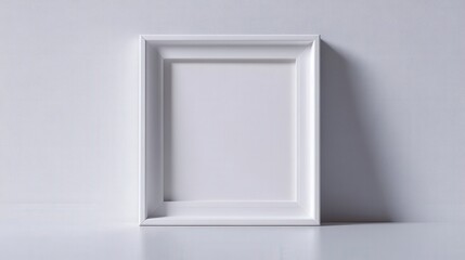 Simple white frame, isolated on a white background, 3D render illustration, copy space for stock photo with minimal concept, No logo, No Trademark, No text