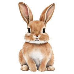 Obraz premium A cute baby rabbit watercolor clipart, perfect for nursery, isolated on white background