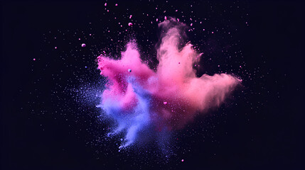 Obraz premium Explosion splash of colorful powder with freeze isolated on background, abstract splatter of colored dust powder.