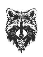 Obraz premium Raccoon head very simple traditional tattoo flash styles illustration