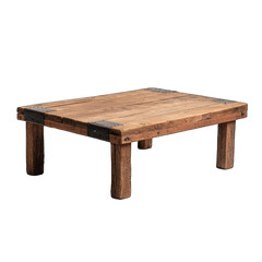 Rustic wooden table with metal accents, perfect for various indoor settings and styling ideas, adding charm and character.