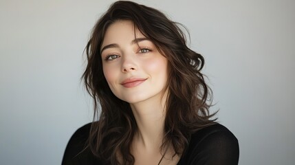 Professional headshot of a woman in a business suit with a soft focus and clean backdrop