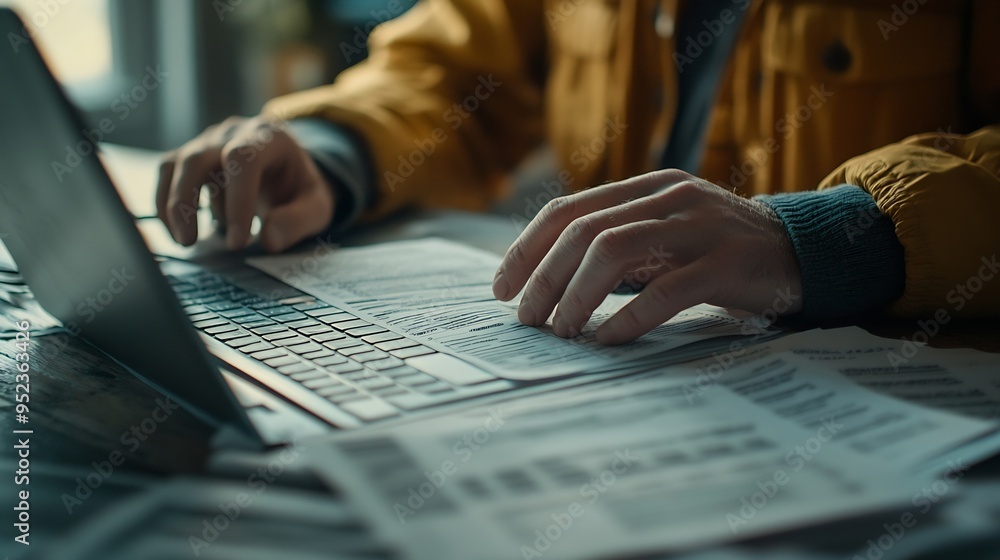 Aufkleber efiling taxpayer using a laptop to file taxes personal income tax return form online for tax payment