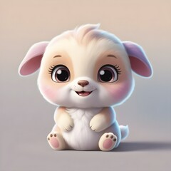 Fototapeta premium Cute animal character sitting,Generative A,