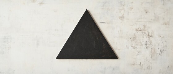 A black triangle is on a white background