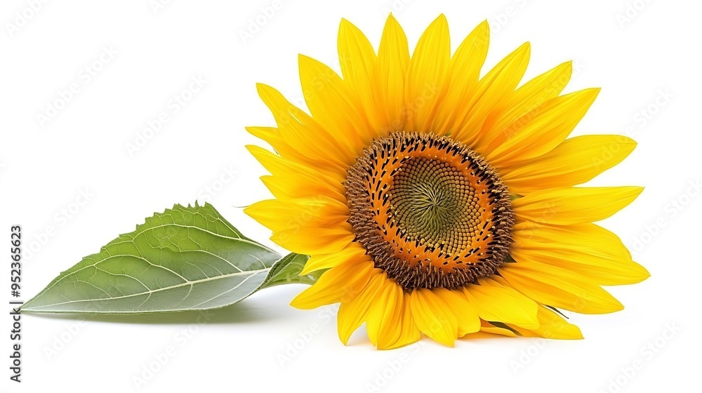 Poster sunflower isolated on a white background : generative ai
