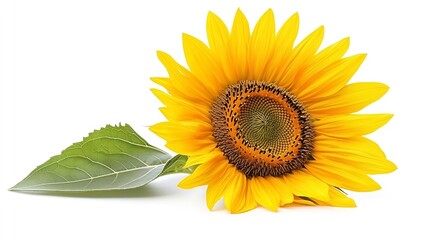 Obraz premium Sunflower isolated on a white background : Generative AI