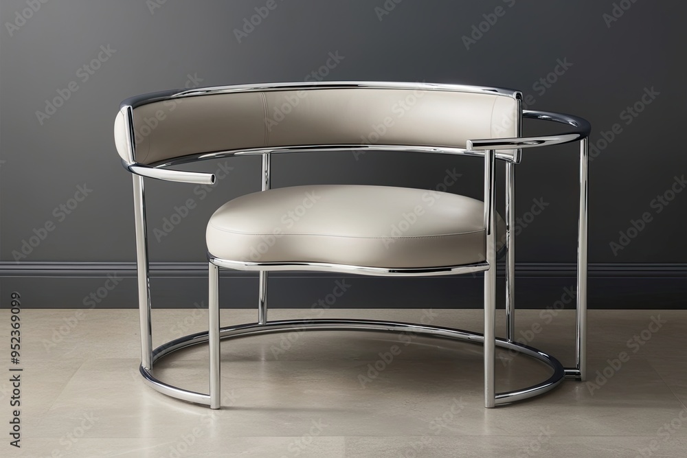 Poster modern chrome curved design with elegant flowing line structure