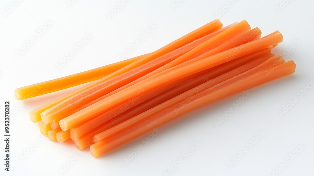 Poster carrot sticks isolated on white background top view flat lay : generative ai