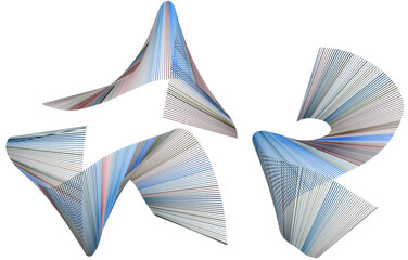 drei verdrehte Linienformen Farbverlauf abstrakt