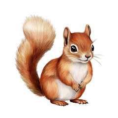 Obraz premium A cute baby squirrel watercolor clipart, perfect for nursery, isolated on white background