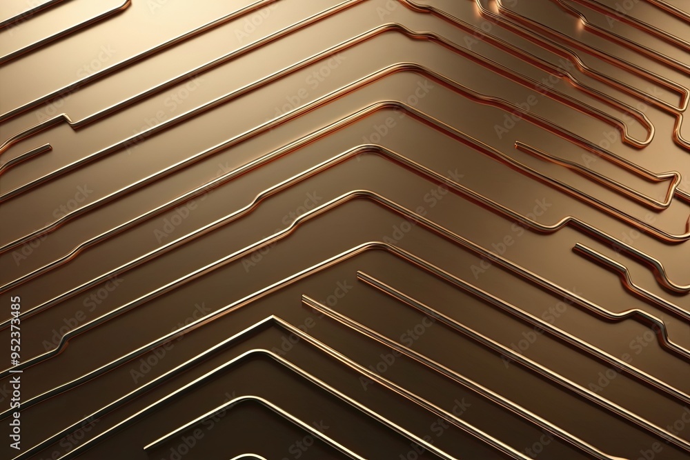 Poster vibrant metallic contour line backdrop with three-dimensional shape