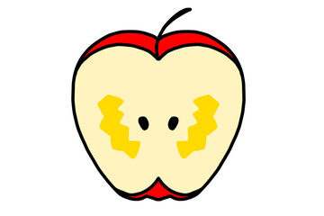 可愛いリンゴの断面