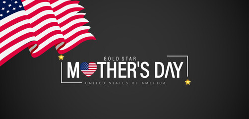 A greeting card for Mother's Day, embellished with the American flag and stars, paying tribute to Gold Star Mothers' bravery