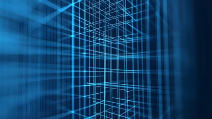 Abstract Blue Grid Background - Technology, Future, Design