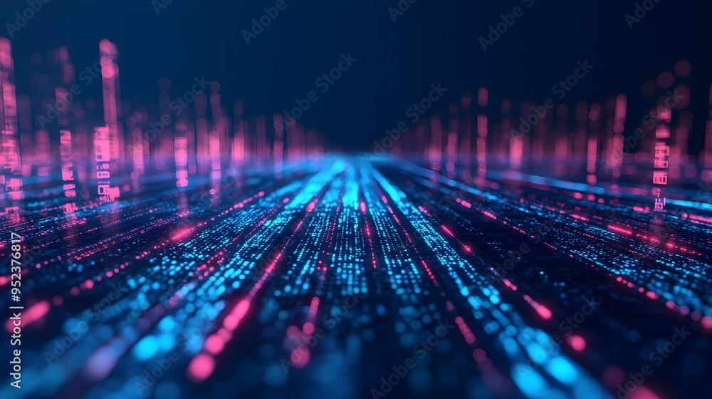 Poster abstract digital data flow background