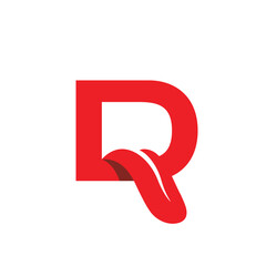 Letter D with tongue logo symbol