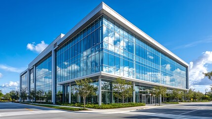 Modern urban business building on a sunny day : Generative AI