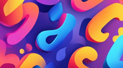 Obraz premium Abstract numbers with fluid shapes and a gradient color scheme . 