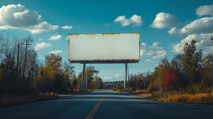 Blank billboard on the side of the road : Generative AI