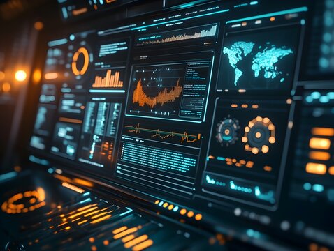 Futuristic Data Visualization Dashboard with Real Time Predictive Analytics and Holographic Interfaces