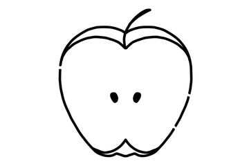 可愛いリンゴの線画
