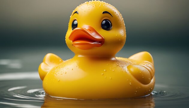 Rubber duckie day concept. Yellow rubber dack over black abd white background10