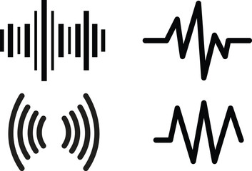 Volume icon vector. Loudspeaker icon vector Simple illustration of   music stereo system Personal computer component icon. Neon sound waves. set audio and musical instruments on transparent background