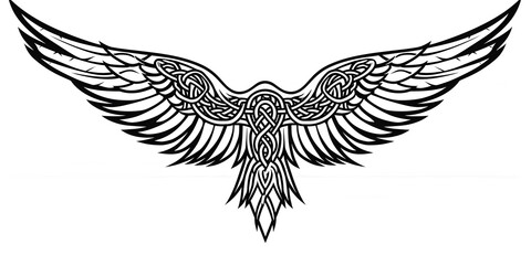 Obraz premium Seagull Wings very simple traditional tattoo flash styles illustration