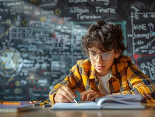 Student Participating in Online Math Competition Solving Problems on Digital Platform