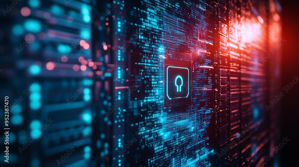Leinwandbilder Cyber security network privacy data protection concept Computer programmer team with network security system software development data encryption innovation cybersecurity technology ba : Generative AI