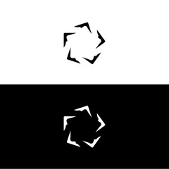 Black and white circle vector logo template design