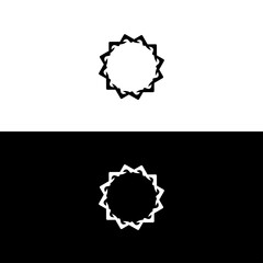 Black and white circle vector logo template design