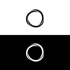 Black and white circle vector logo template design. Circle logo illustration silhouette . Circle stylish logo design