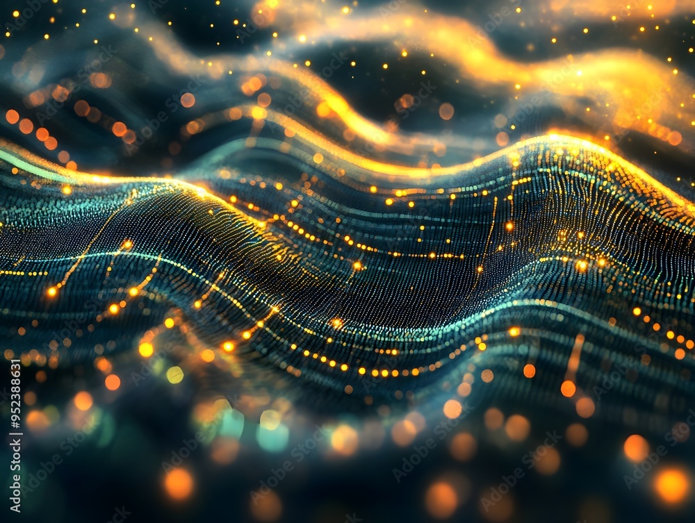 Poster ethereal lattice of iridescent neural network filaments