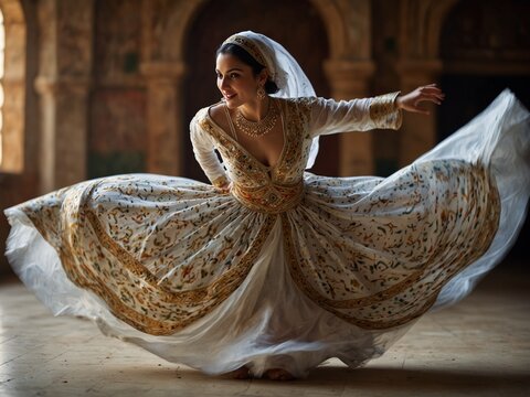 Traditional Middle Eastern Dancer Performing