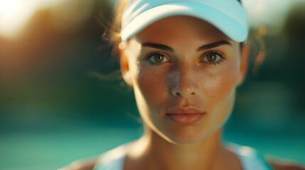 Naklejka premium Woman Playing Tennis Woman With White Skin