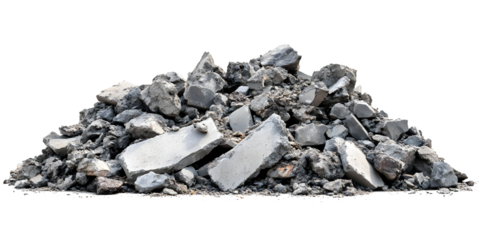 A pile of crushed stone, suitable for construction and landscaping projects, showcasing various shapes and sizes of the material.