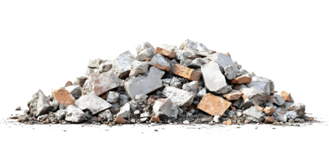 A pile of construction debris consisting of various stones and rubble, suitable for renovation or landscaping projects.