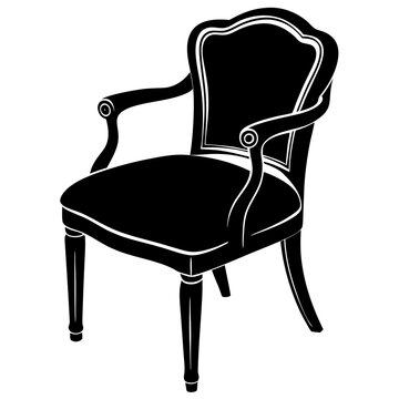recommend clip art: chair vector silhouette, isolated on white