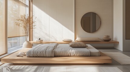 A modern bedroom interior.