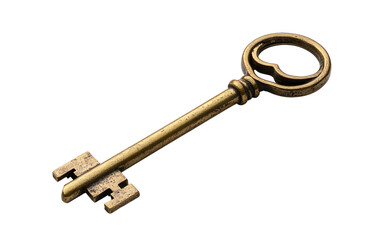 A vintage brass key with intricate designs, symbolizing mystery, security, and access to hidden places.