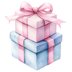 Obraz premium Beautifully wrapped gift boxes with pastel colors and ribbons, perfect for celebrations and special occasions.