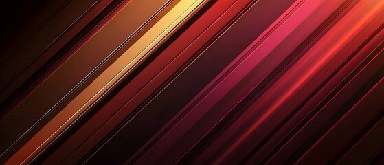 Fototapeta premium A flat illustration of a vibrant abstract background, diagonal stripes with a gradient transition from deep brown to dark red, fluid transitions, layered gradient effects, soft focus, rich color