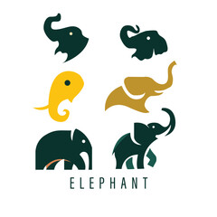 vector elephant line art illustration