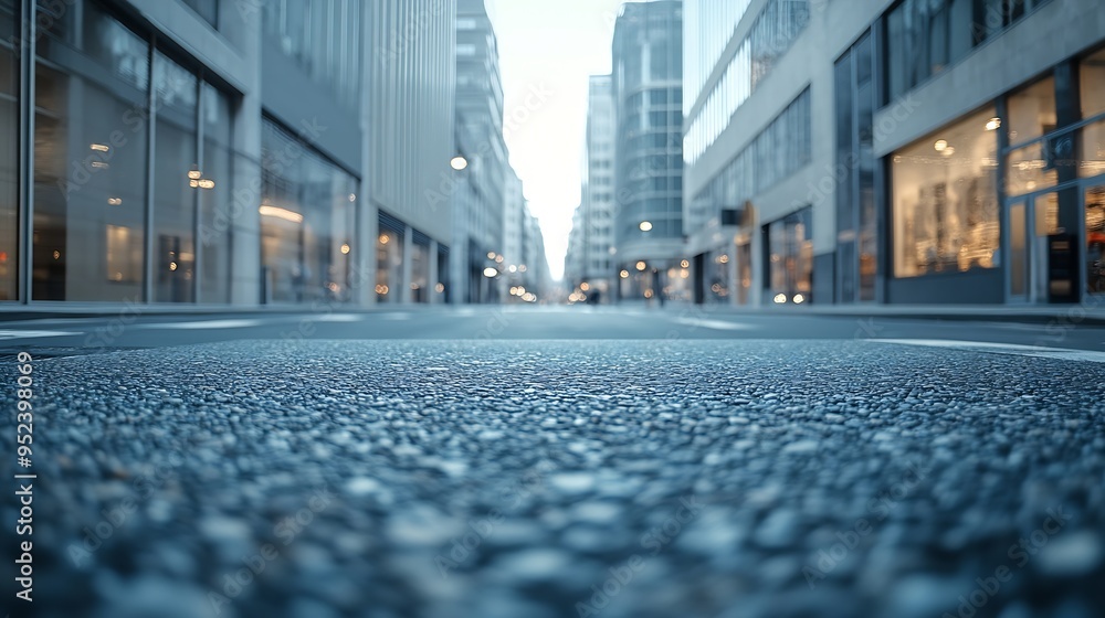 Poster Empty square road and building structure background : Generative AI