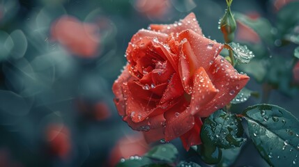 high quality and smooth HD dewy red rose flower macro image --ar 16:9 Job ID: 549b9799-305a-4ae6-bbb3-ba601c64a9c3