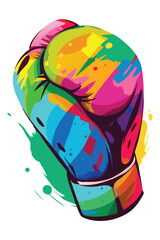 Watercolor boxing gloves vector illustration