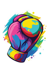 Obraz premium Watercolor boxing gloves vector illustration