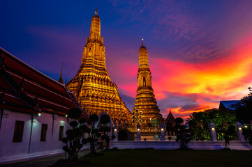 Gorgeous view of Wat Aun temple most popular landmark in Bangkok, Thailand